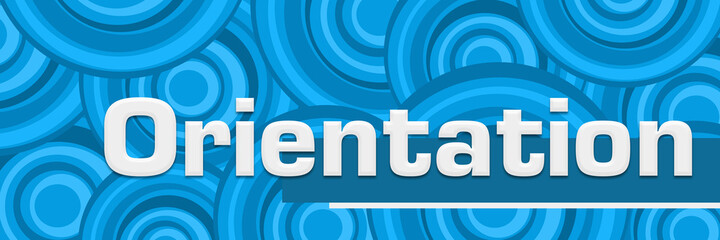 Orientation Blue Circular Texture Background Horizontal Text 