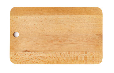Wooden cutting board on a white background