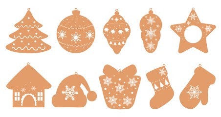 Set Christmas gift tags vector illustration