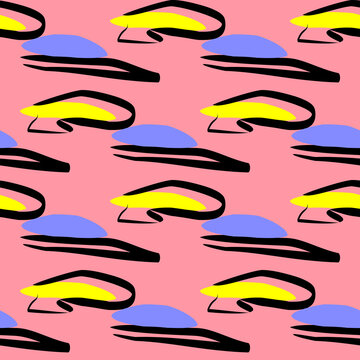 abstract colored seamless pattern. background of arbitrary elements for children