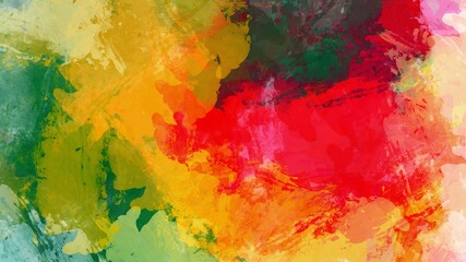 Abstract background painting art with red, yellow and green paint brush for presentation, website, halloween poster, wall decoration, or t-shirt design.