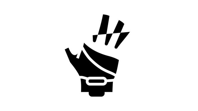 gloves cyclist accessory animated glyph icon. gloves cyclist accessory sign. isolated on white background