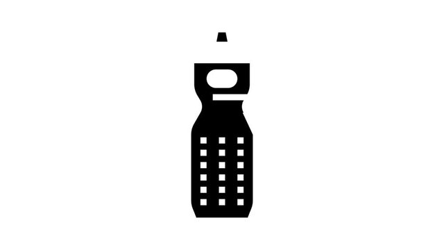 water bottle animated glyph icon. water bottle sign. isolated on white background