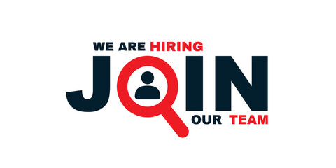 We are hiring with magnifier illustration