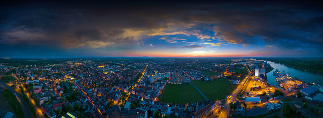 Worms Germany airpano at night