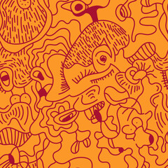 Unique abstract seamless artwork with unique line pattern