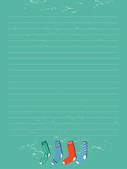 Note paper with car. Template design for note paper, to do list, etc. Christmas concept.