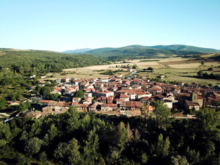 Fototapeta na wymiar Small spanish village by drone