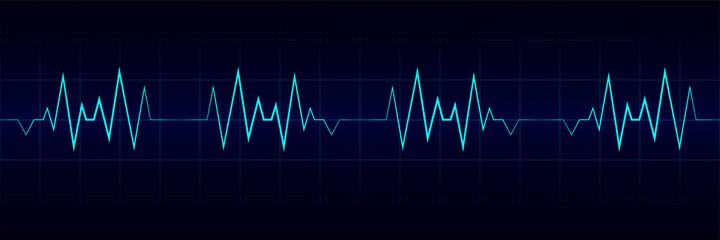 Line heartbeat. ECG or EKG cardiogram on monitor. Medical analysis hearts. Vector illustration.