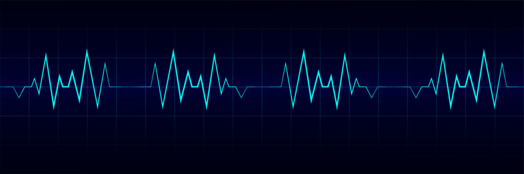 Line heartbeat. ECG or EKG cardiogram on monitor. Medical analysis hearts. Vector illustration.