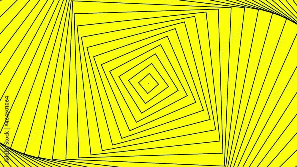 Poster abstract hypnotic optical illusion of rotating squares, seamless loop. motion. spinning rhombuses cr