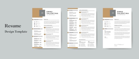Curriculum vitae Template, Resume Set Design Vector