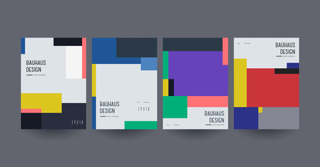 Bauhaus brochure template collection. Minimalist design concept. 
