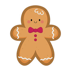 Obraz premium Gingerbread Man Christmas Cookies. Vector illustration