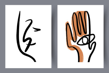 Printable wall art vector poster set.