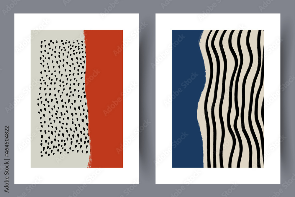 Wall mural scandinavian abstract vector print set.
