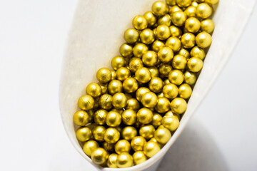 Set of gold beads so close, decor
