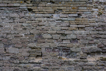 the texture of the fortress wall. masonry wall. Oreshek Fortress. Shlisselburg Fortress near the St. Petersburg, Russia. Founded in 1323.
