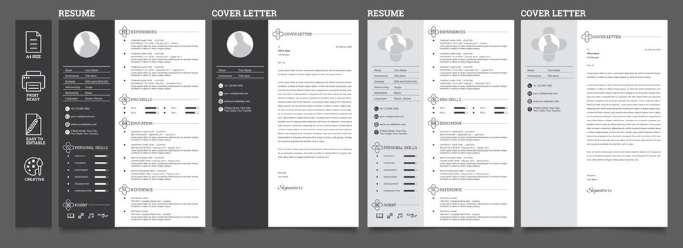 Professional Clean Resume - Creative CV and Cover Letter Design Template Layout