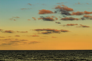 Beautiful beach in Santa Pola at sunset