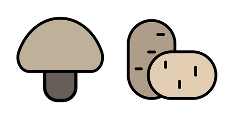 Vector illustration of vegetables. Eco-friendly food. Vegetarian food