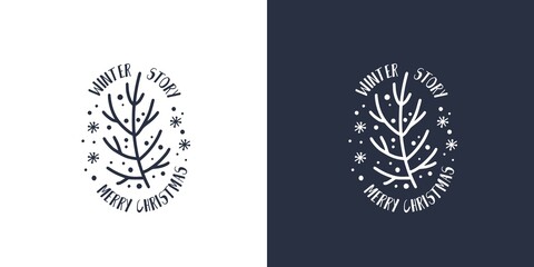 Winter design for merry christmas holiday. Christmas tree for the new year