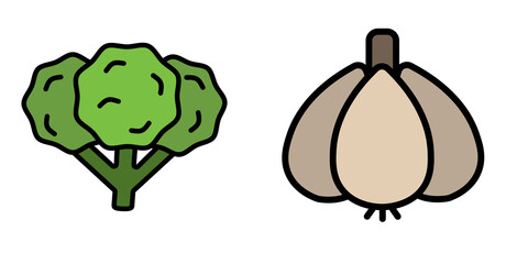 Vector illustration of vegetables. Eco-friendly food. Vegetarian food