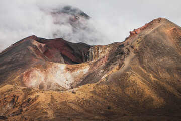 Volcanic hills of a famous Tongariro National Park in New Zealand