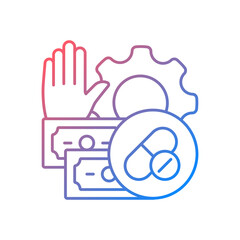 Feasibility studies gradient linear vector icon. Conducting clinical trials. Investigating researches viability. Thin line color symbol. Modern style pictogram. Vector isolated outline drawing