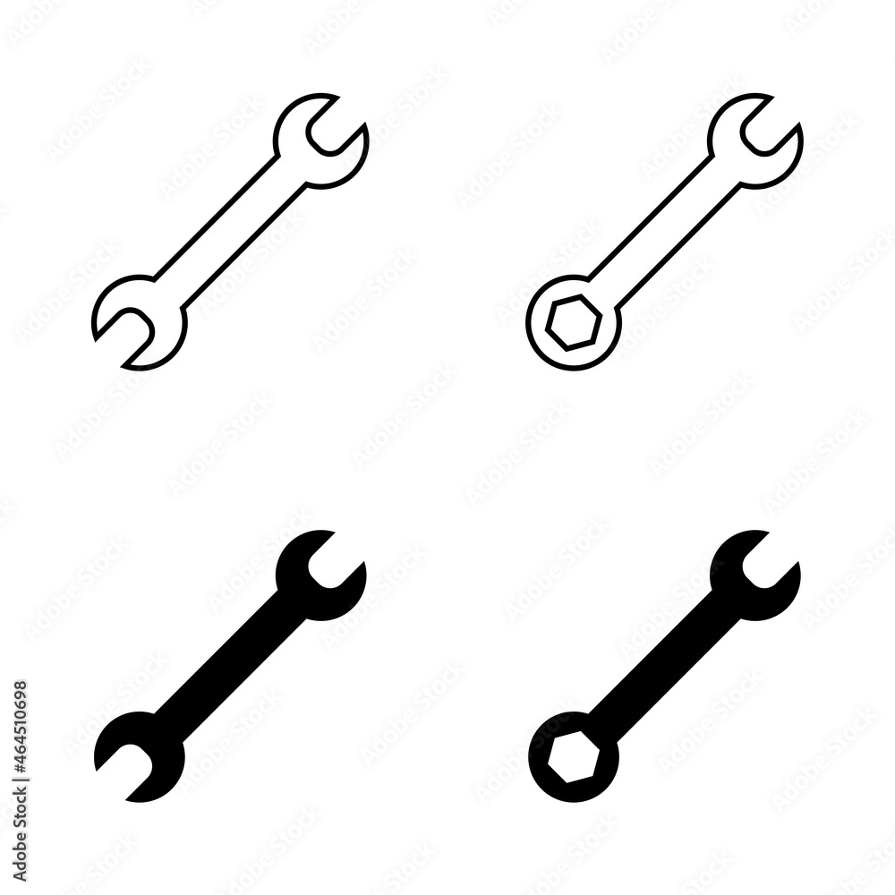 Poster wrench icon set