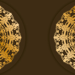 Brochure in brown with gold mandala ornaments for your brand.