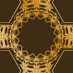 Brochure in brown with vintage gold pattern for your congratulations.