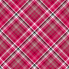Seamless pattern in dark pink, white and black colors for plaid, fabric, textile, clothes, tablecloth and other things. Vector image. 2
