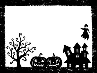 Halloween Silhouette. black and white image illustration