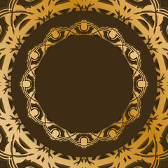 Brown postcard with Indian gold ornaments for your congratulations.