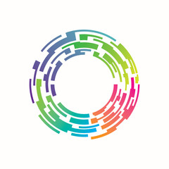 Digital circle logo design vector