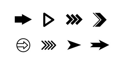 Arrow icon collection. Set of vector arrows.