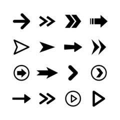 Arrow icons set. Collection of vector arrows. Simple vectors.