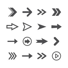 Arrow icons set. Collection of vector arrows. Simple vectors.