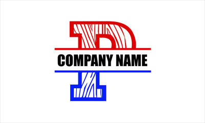 P Alphabet split letter flag abstract monogram vector logo template