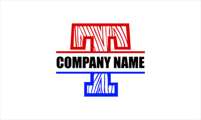 T Alphabet split letter flag abstract monogram vector logo template