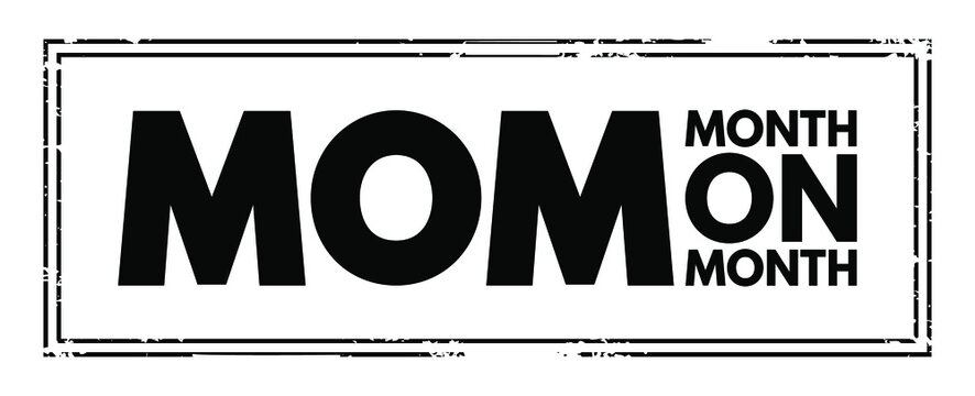MOM - Month On Month acronym, business concept background