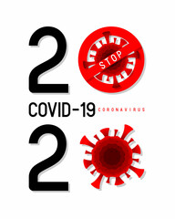 Stop Covid -19 Coronavirus, Stay at Home, Vector virus, Vector