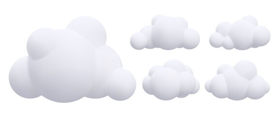 Fototapeta premium Decorative realistic white clouds. Vector illustration