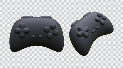 Realistic joypad isolated on transparent background. Electronic video gamepad, computer devices.Vector illustration