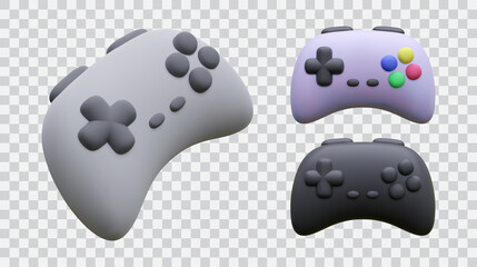 Set of realistic joypads isolated on transparent background. Vector illustration © bs_k1d