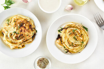 Roasted cabbage steaks