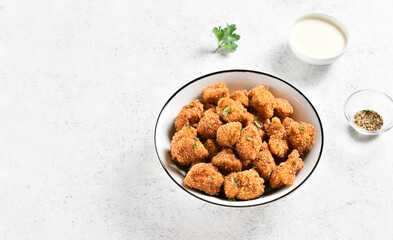 Crispy fried breaded chicken bites