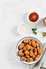 Crispy fried breaded chicken bites
