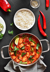 Thai style red chicken curry